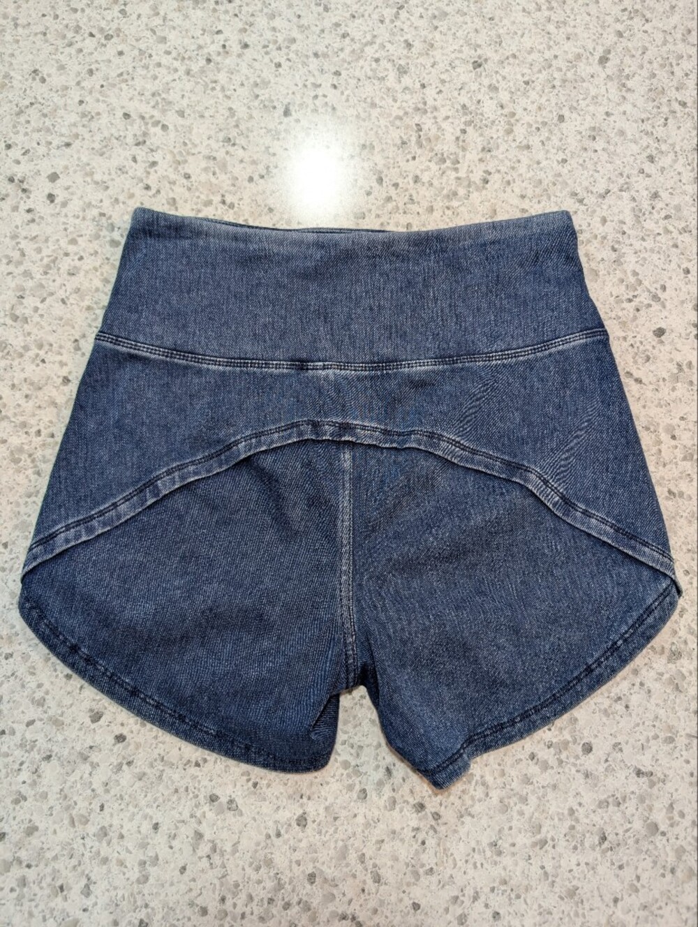 New Halara Small Shorts Flex Denim Stretch High Waisted Blue Jeans Cotton Lounge
